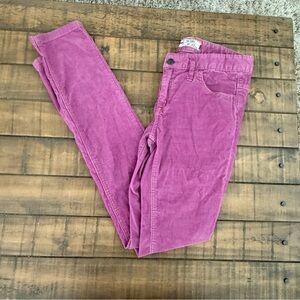 FREE PEOPLE Corduroy Pants Hot Rose Pink Purple Slim Skinny Straight Leg Sz 28